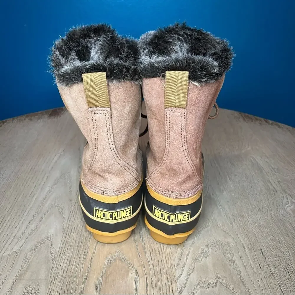 Arctic Plunge Rhonda Faux Fur Lined Suede Duck Boots Winter Waterproof Women’s 8